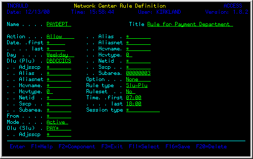 Access Rule Example