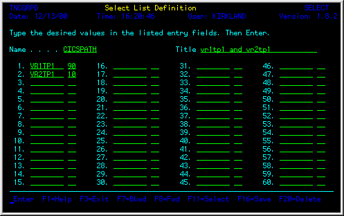 Select Rule Example