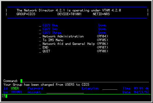 CICS Application Menu